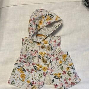 Floral Hooded Kids Vest